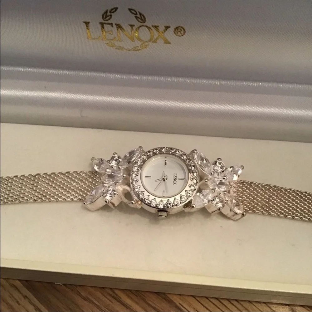 Lenox - Solid Sterling Silver 925 and Crystal Watch - Picture 2 of 8